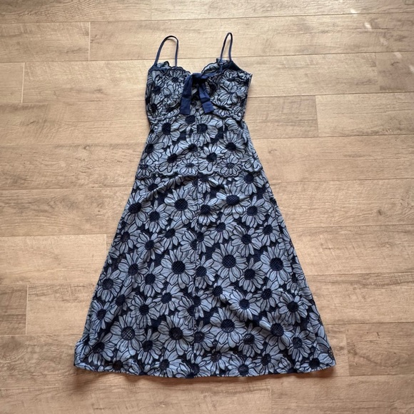 SANDRO Fiby Floral Midi Dress In Blue - Picture 11 of 11